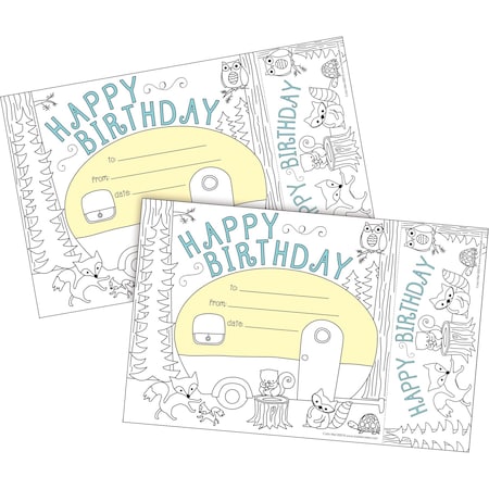 Barker Creek Color Me! Happy Birthday Awards & Bookmarks Set, 60/Set 4146